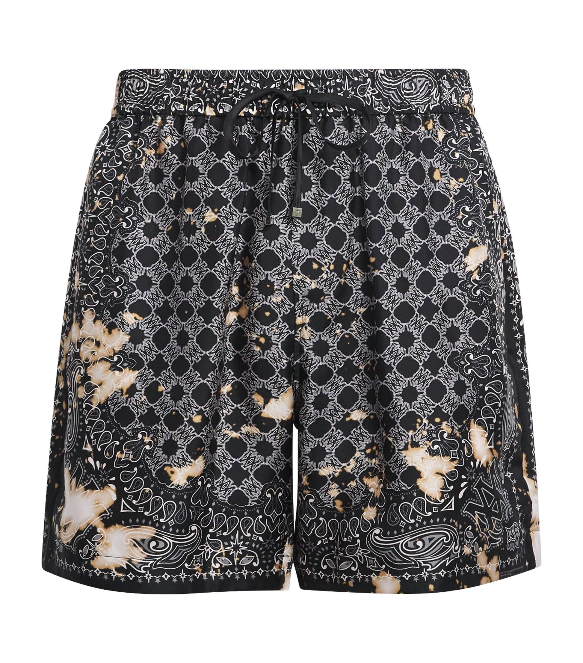 AMIRI Silk Bleached Bandana Print Shorts