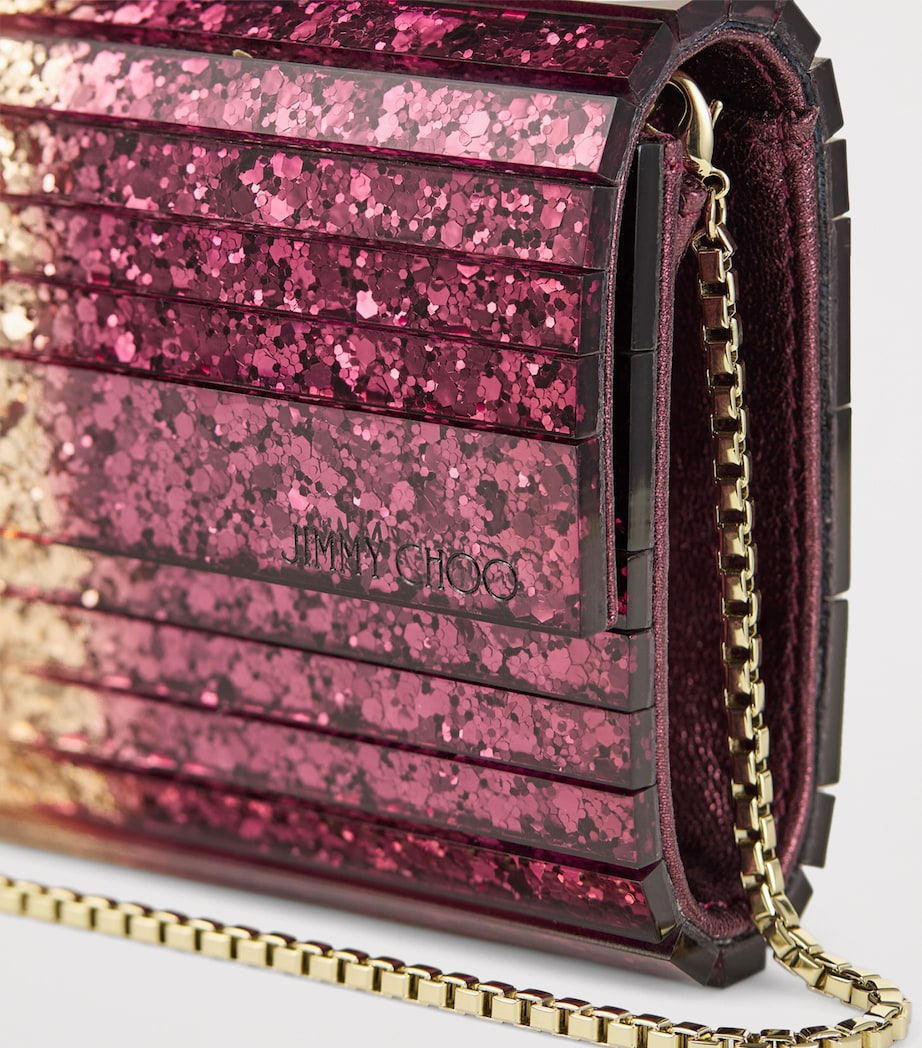 Jimmy Choo Pink Sweetie Glitter Clutch Bag