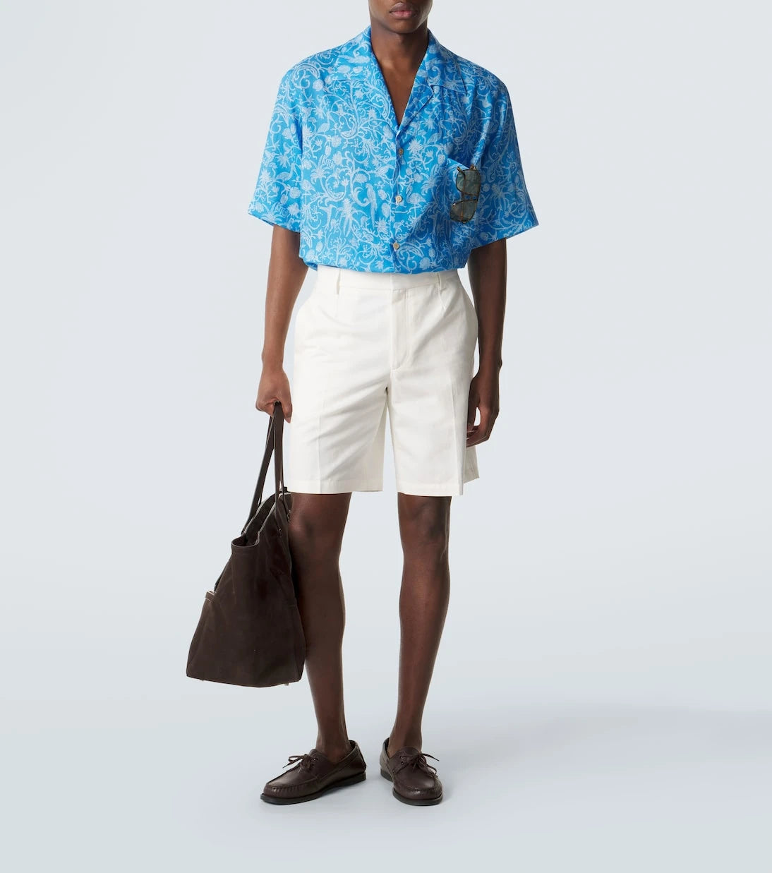 Kiton - Printed linen bowling shirt