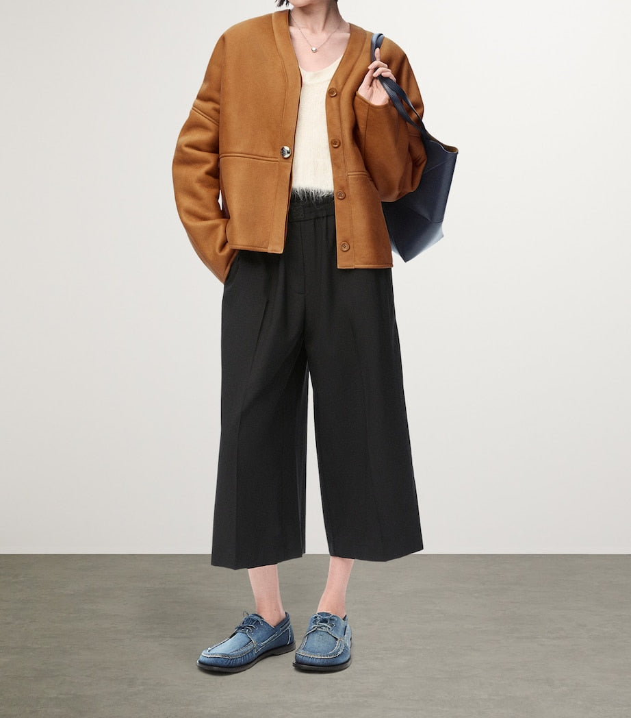 LOEWE Brown Shearling Cardigan