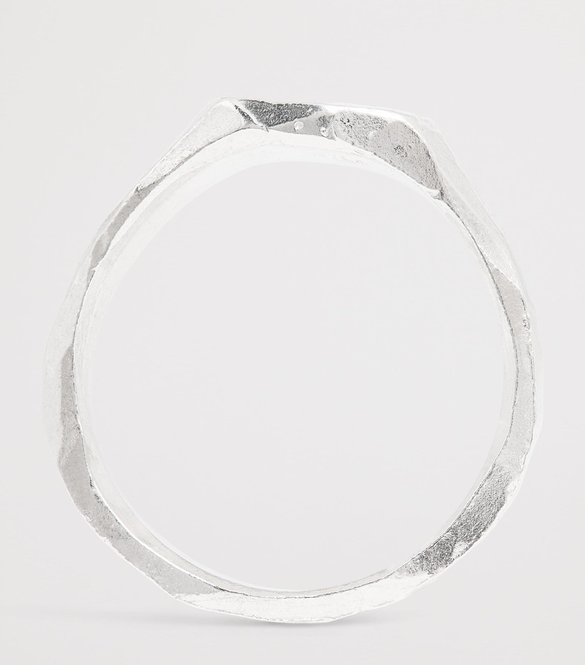 Sterling Silver and Emerald Scatter Signet Ring