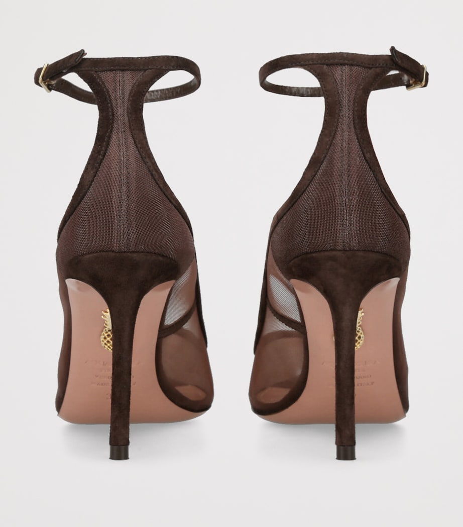 Brown Mesh Love Affair Pumps 80