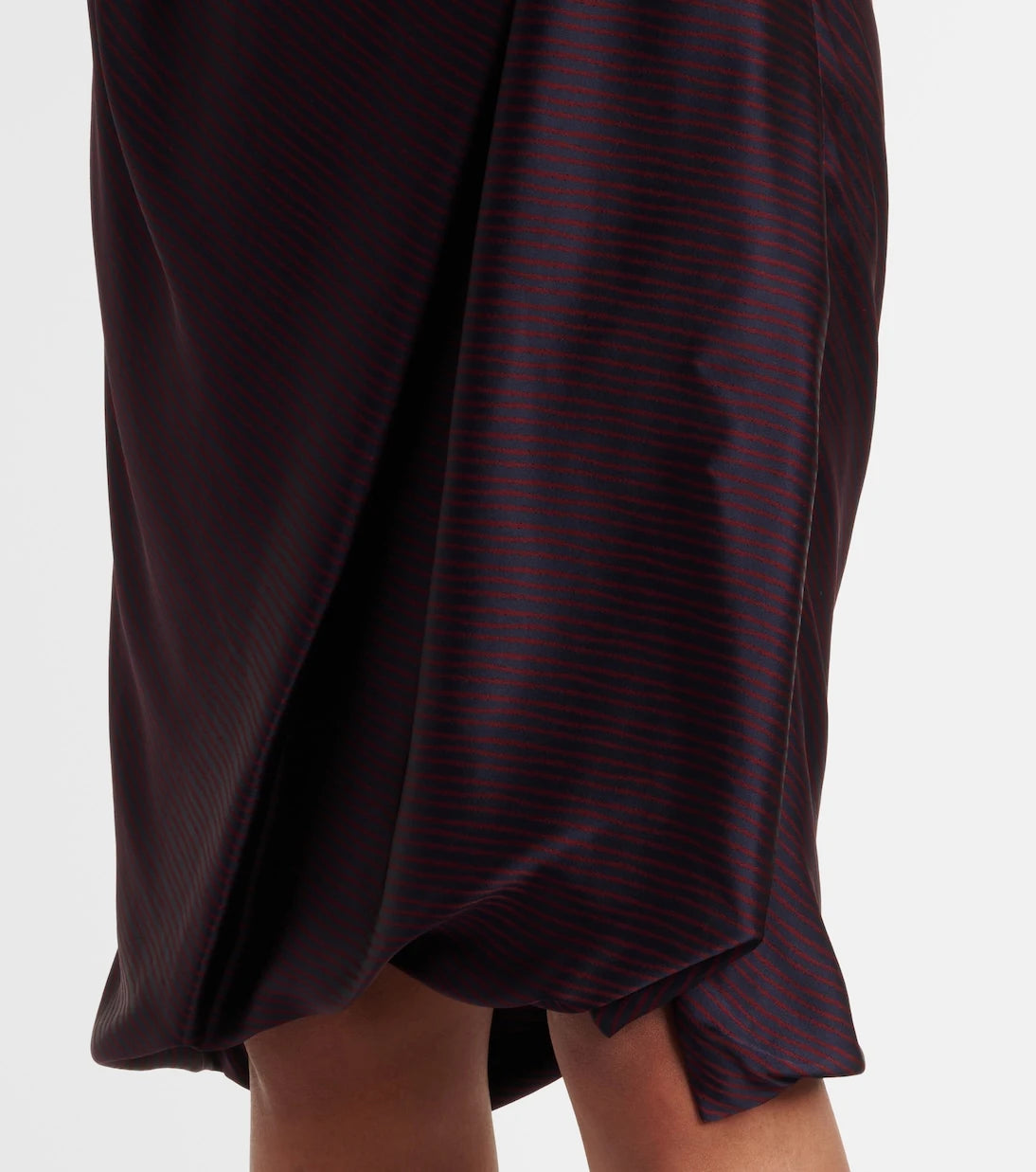 Vivienne Westwood - Drunken striped draped checked midi skirt