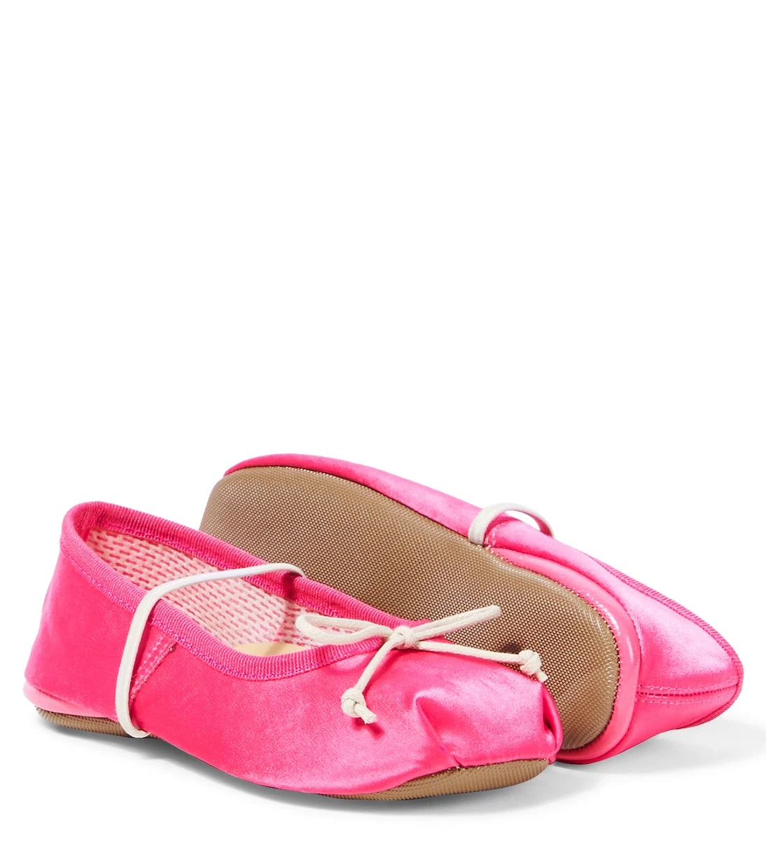 PèPè - Bow-detail satin ballet flats