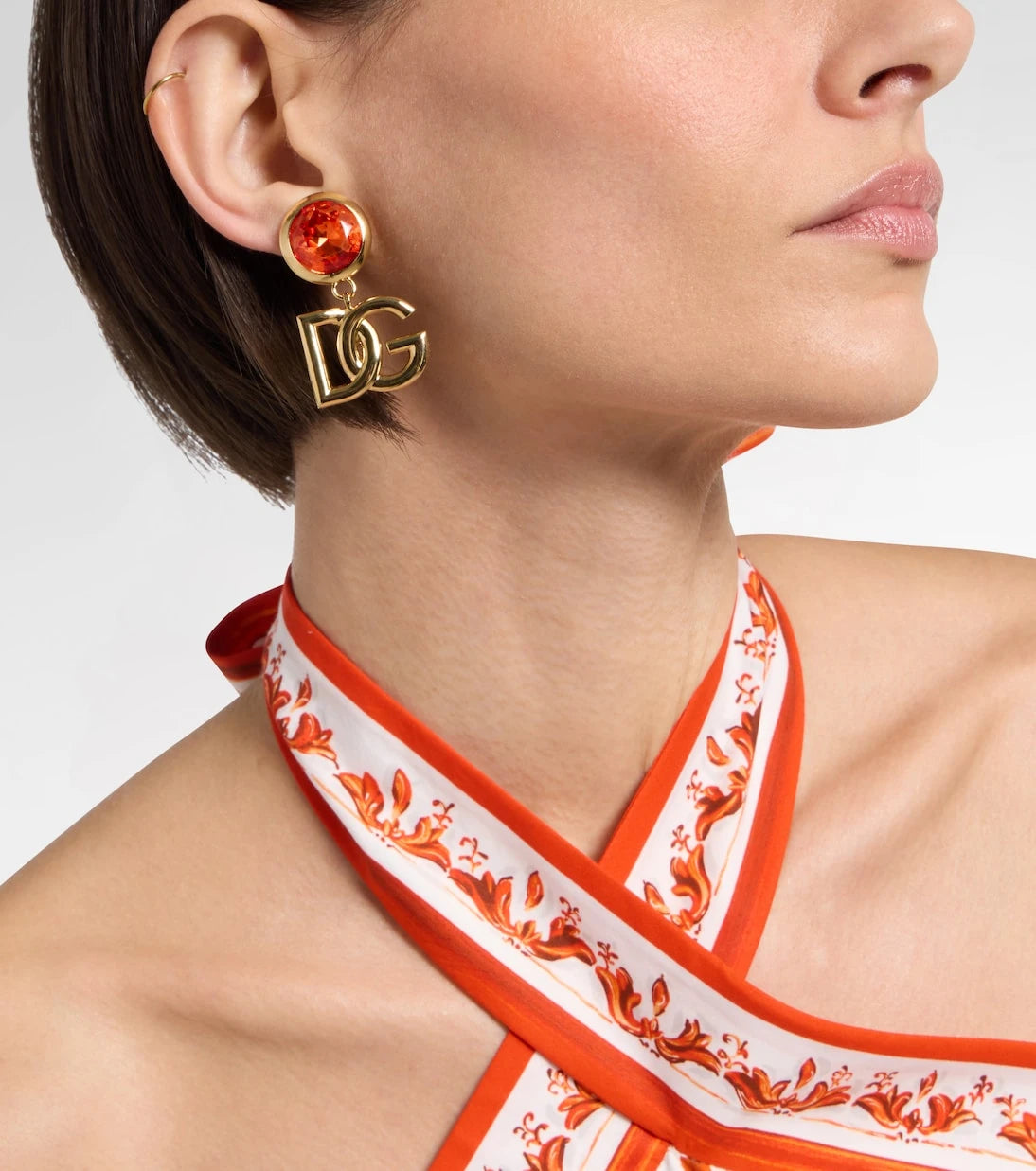 Dolce&Gabbana - DG embellished clip-on earrings