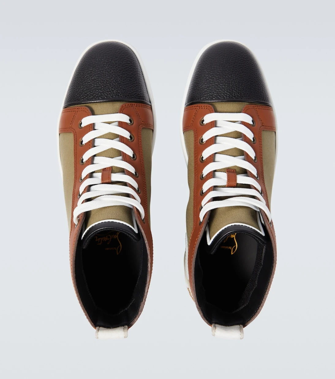 Christian Louboutin - Fun Louis leather-trimmed sneakers