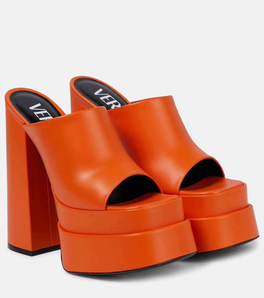 Versace - Leather platform mules
