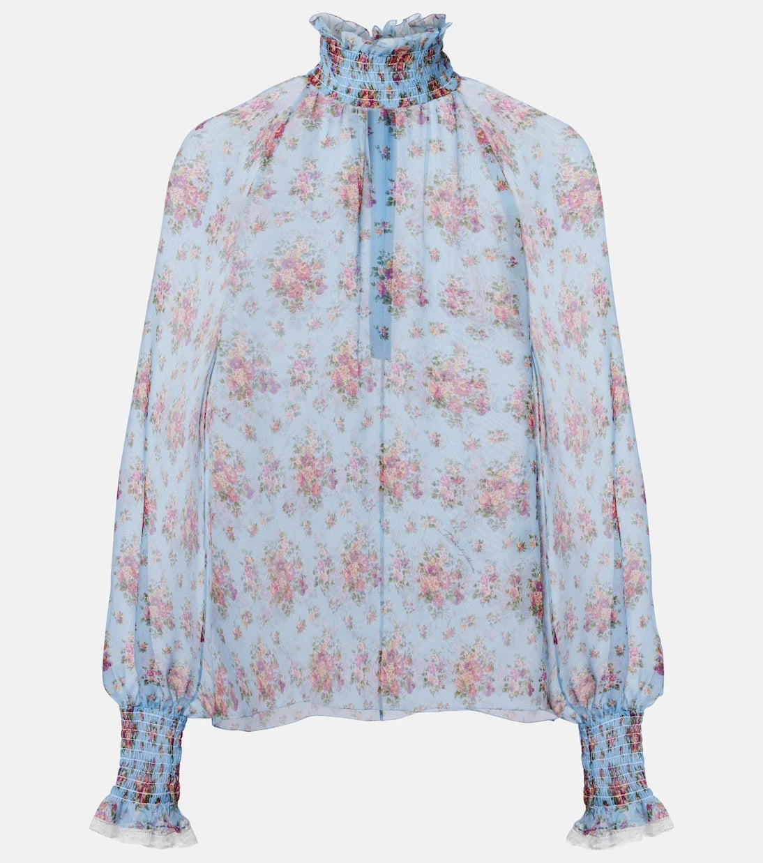 Dolce&Gabbana - Floral ruffled silk and cotton blouse