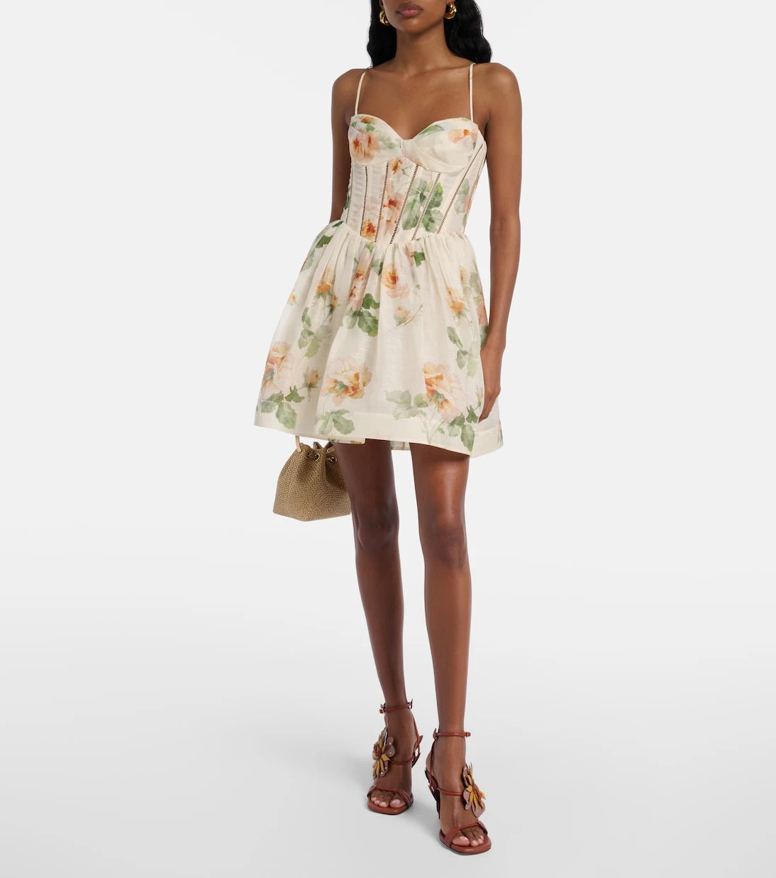 Zimmermann - Brightside floral-appliqué leather sandals