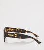 Bottega Veneta Brown Acetate Ultra-Thin Squared Sunglasses