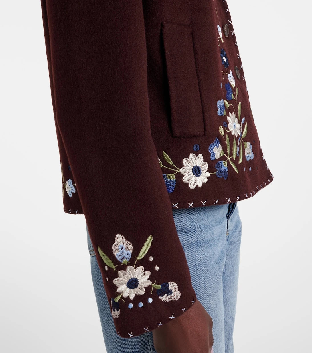 Rixo - Jude embroidered wool-blend jacket