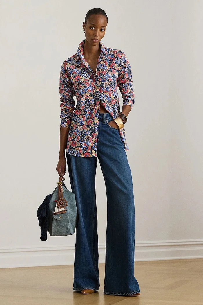 Lauren Ralph Lauren kadın pamuklu gömlek
