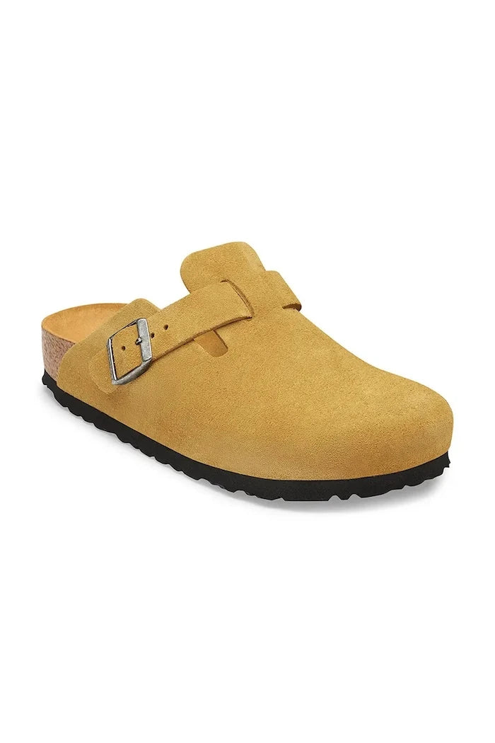 Birkenstock Boston Soft Footbed Süet Deri Kapalı Burun Terlik