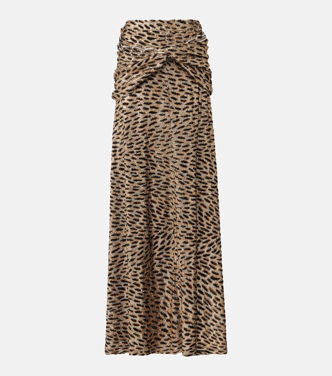 Rabanne - Tiger gathered lamé maxi skirt