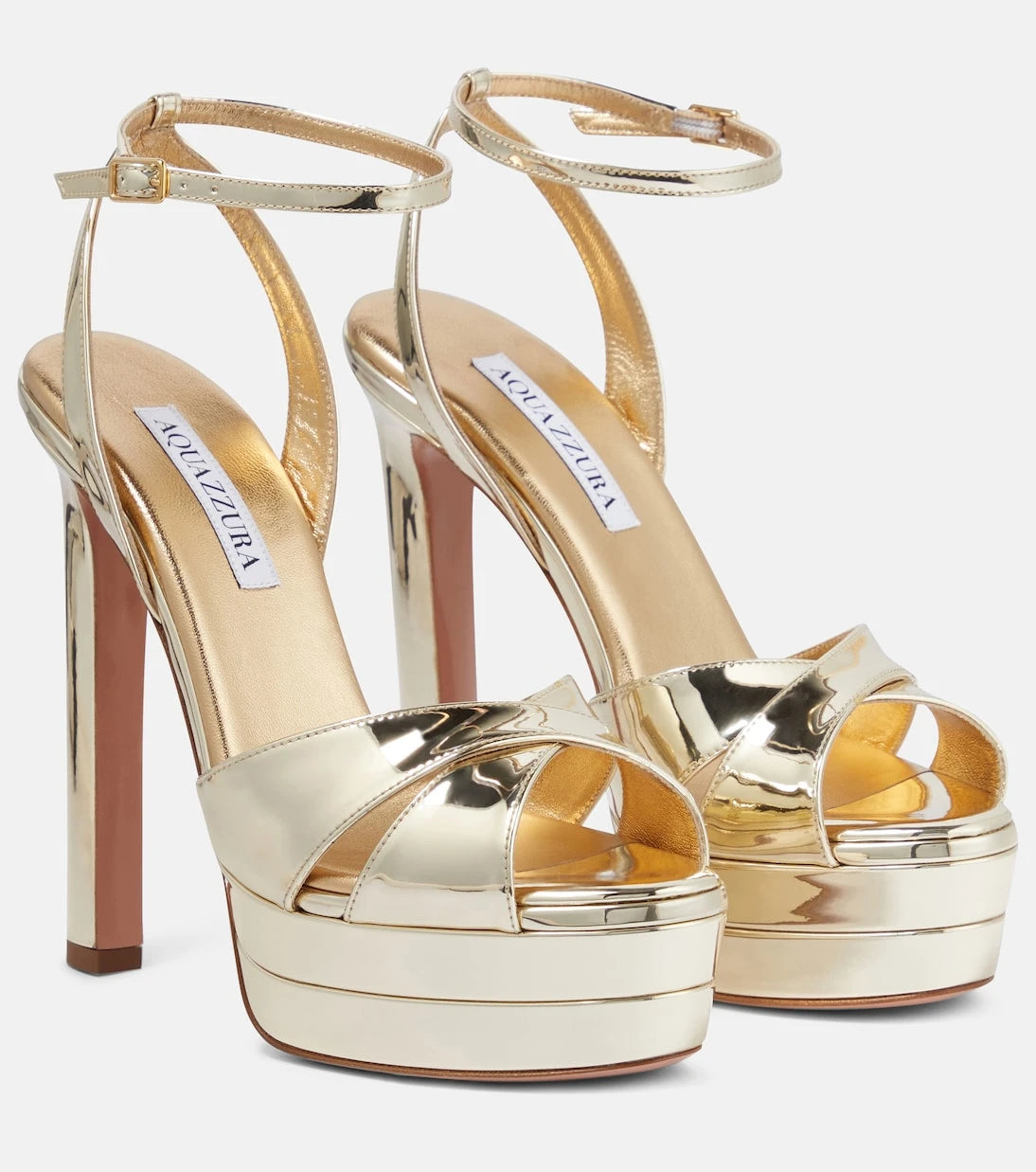 Aquazzura - Divine 130 metallic platform sandals