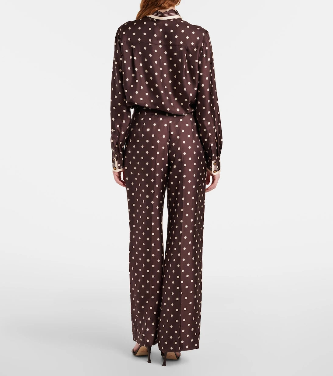 Zimmermann - Polka-dot silk satin wide-leg pants