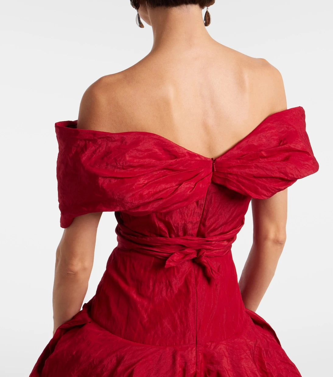Magda Butrym - Off-shoulder cotton-blend taffeta minidress