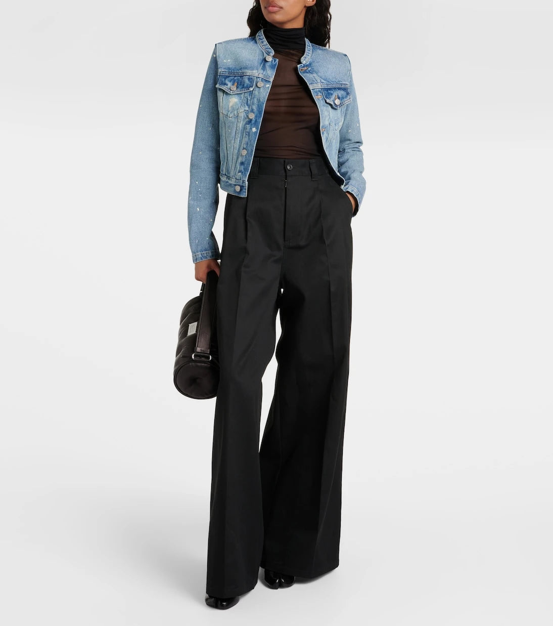 Maison Margiela - Mockneck sheer mesh bodysuit