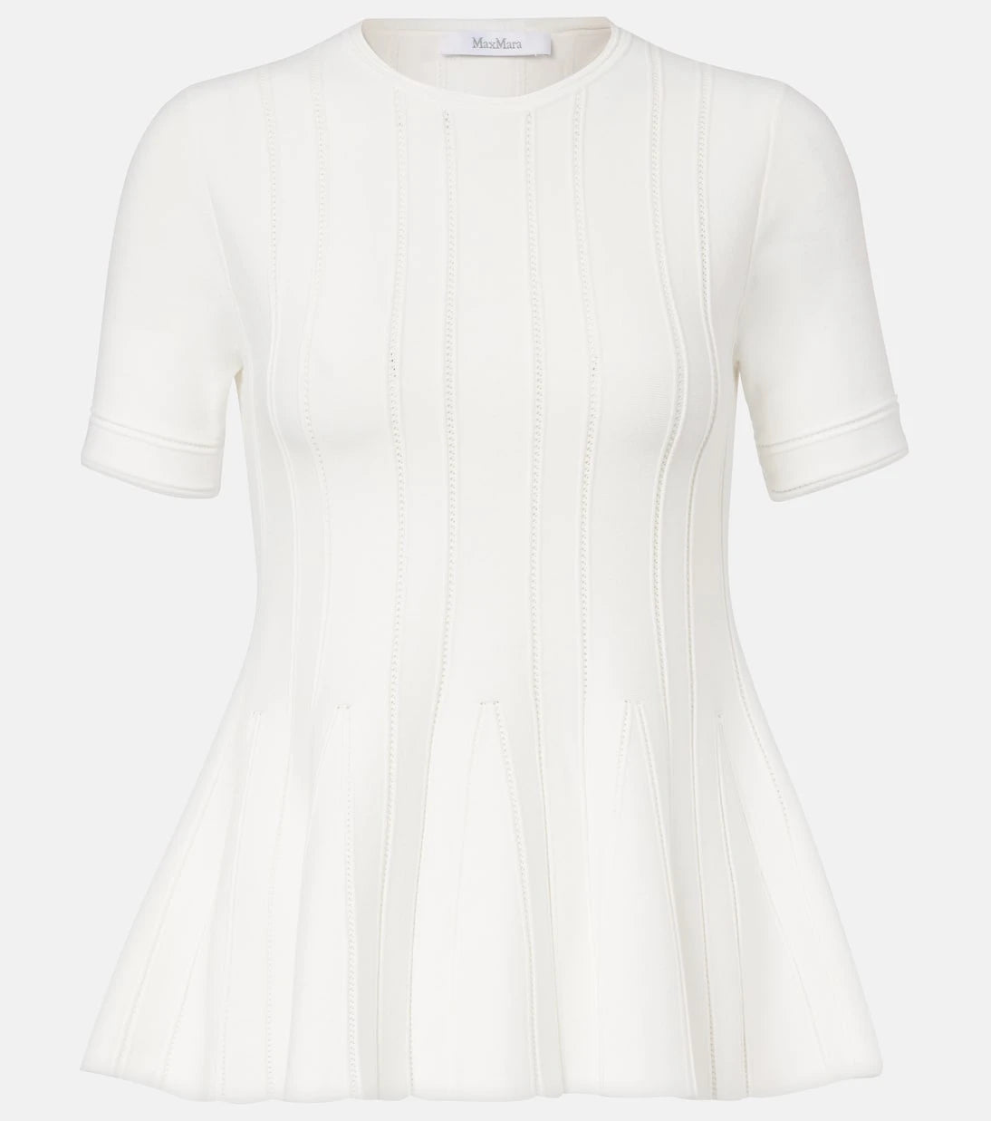 Max Mara - Epoche peplum open-knit top