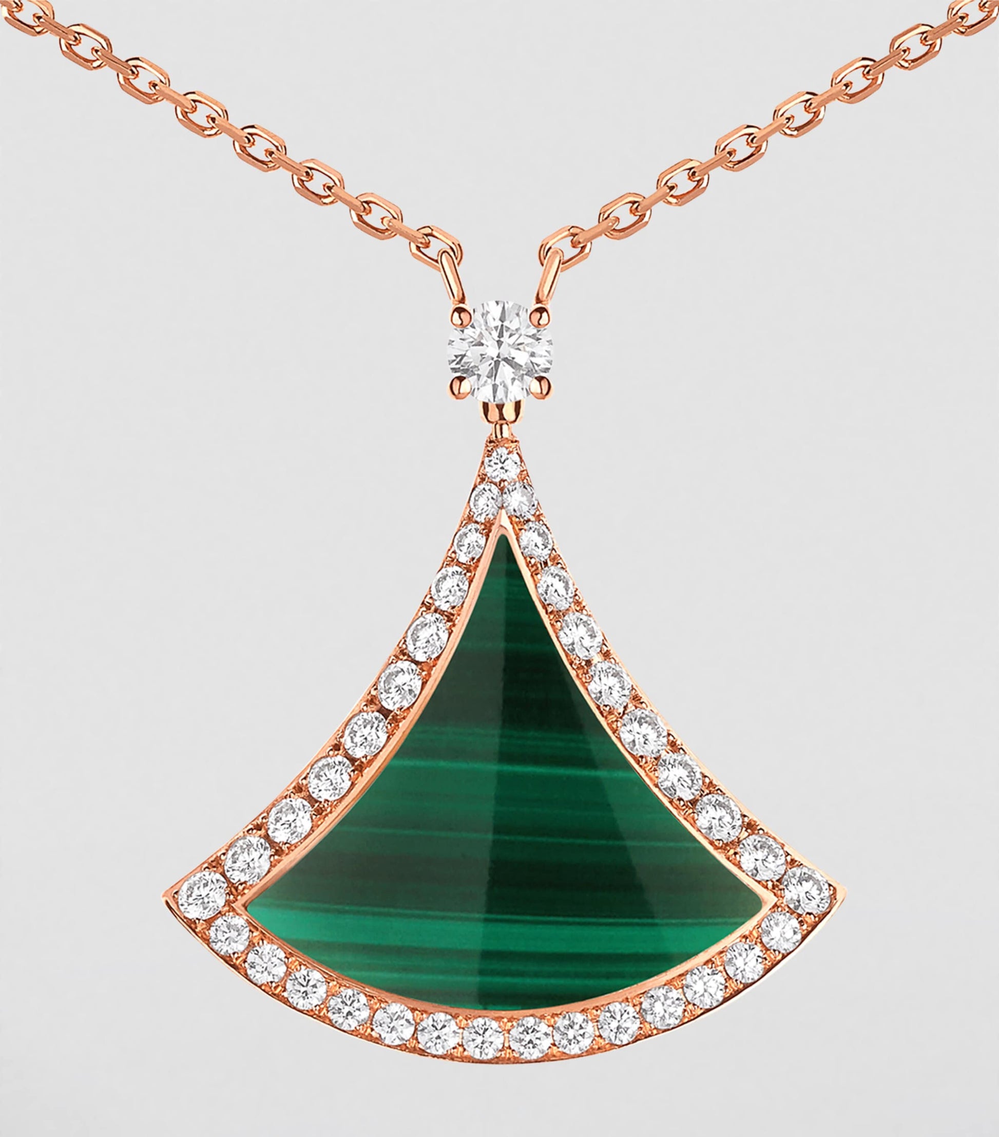 Rose Gold, Malachite and Diamond Divas' Dream Necklace
