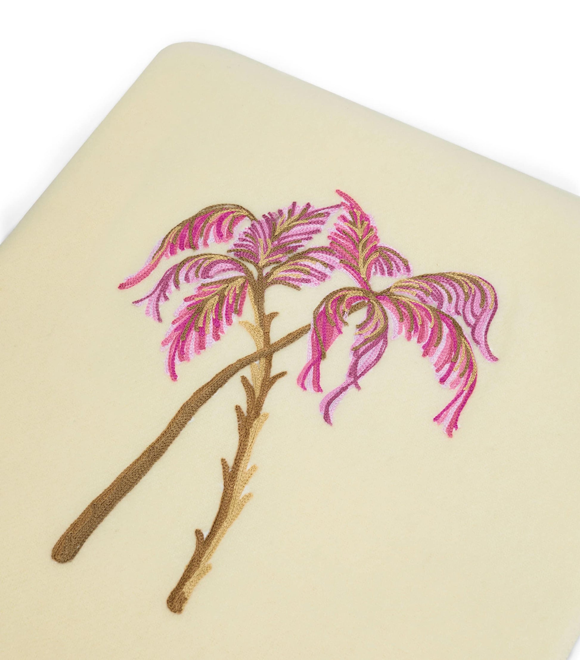 Virgin Wool Pink Palm Throw (132cm × 159cm)