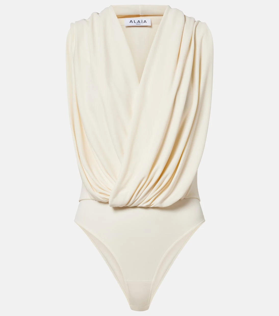 Alaïa - Draped hooded jersey bodysuit