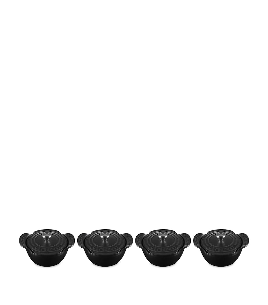 Set of 4 Cast Iron Gourmand Mini Cocottes (11cm)