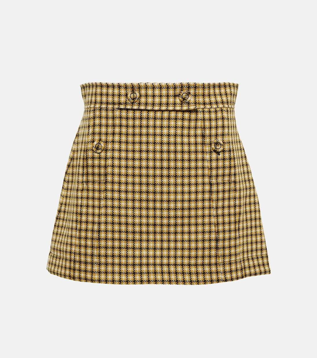 Plan C - Houndstooth checked wool miniskirt