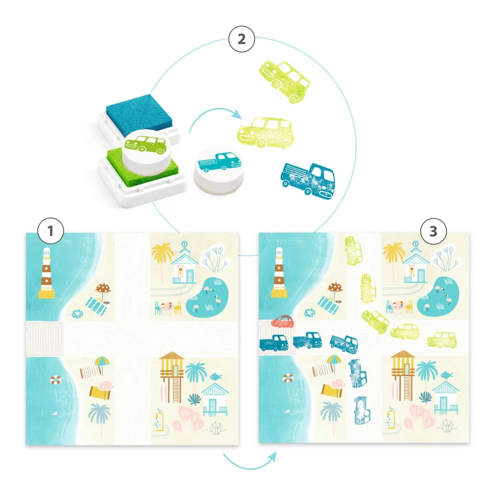 Djeco - Traffic Stamp Activity Kit