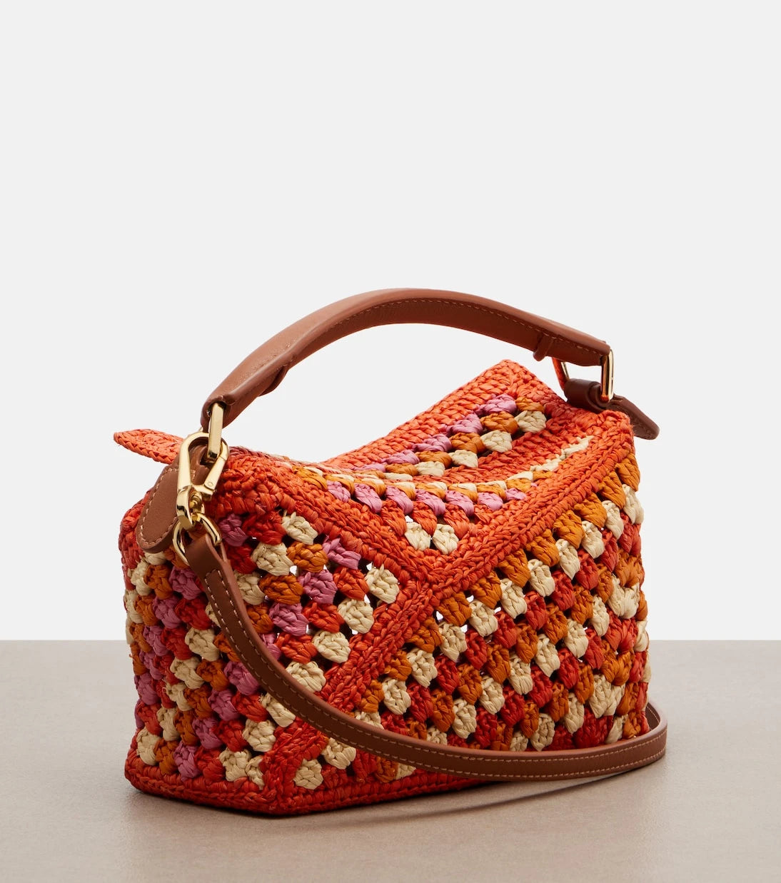 Loewe - Paula's Ibiza Puzzle Mini raffia top-handle bag