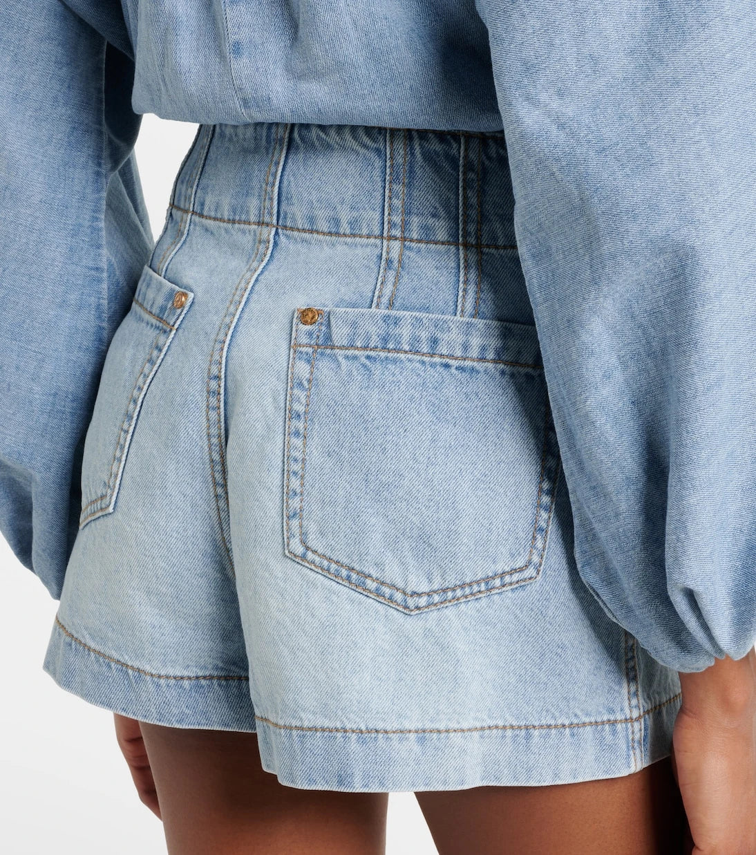 Zimmermann - Indra high-rise denim shorts