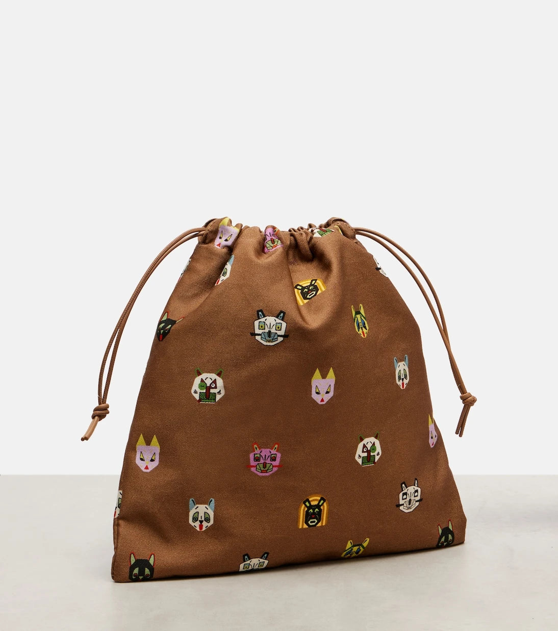 Loewe - x Louis Wain leather-trimmed cotton pouch