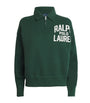 Polo Ralph Lauren Green Cotton-Blend Quarter-Zip Logo Sweatshirt