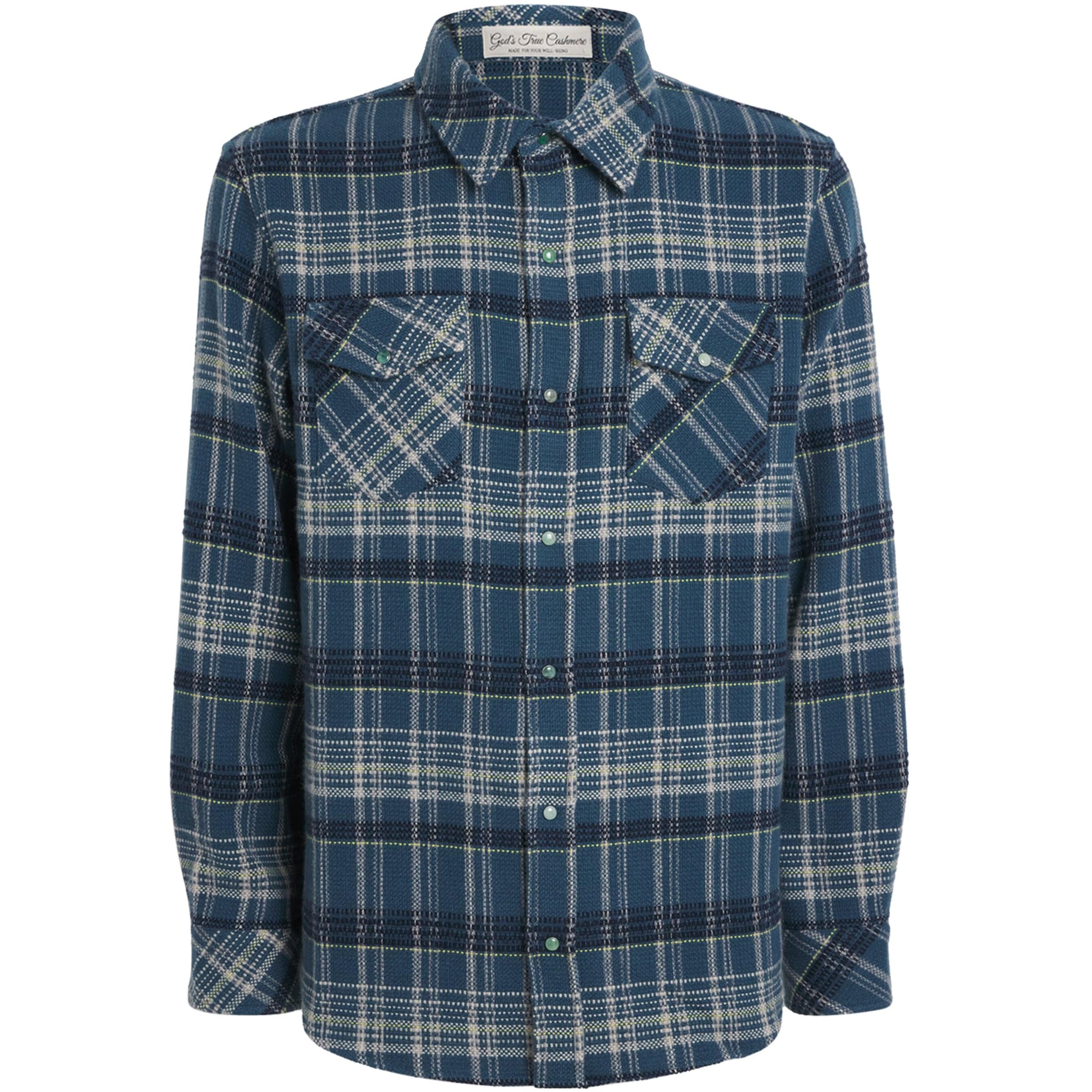 Blue Cashmere Tartan Overshirt