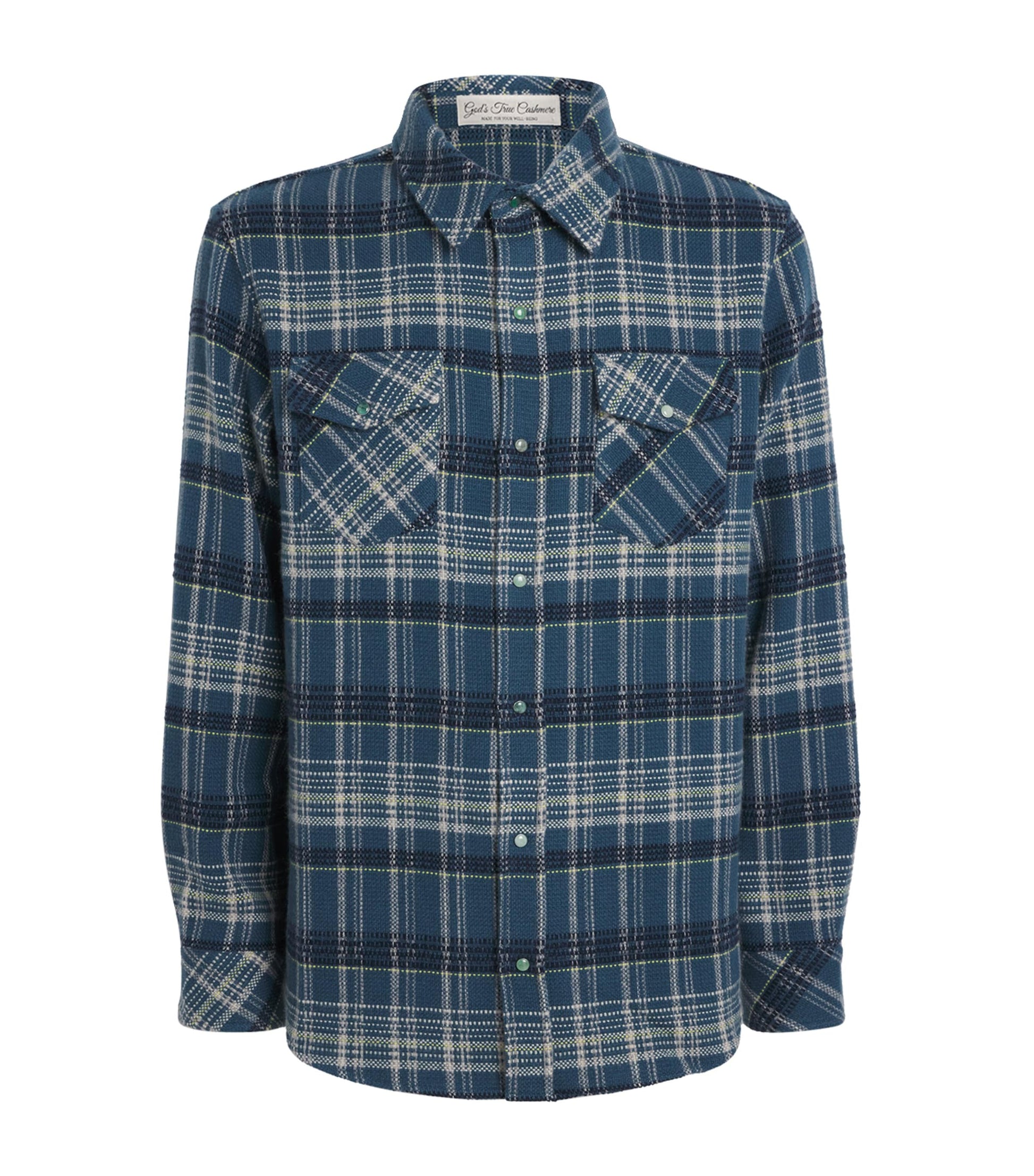Blue Cashmere Tartan Overshirt