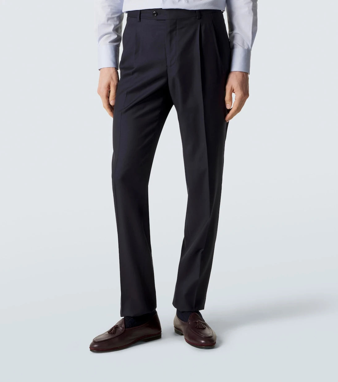 Rubinacci - Pleated virgin wool straight pants