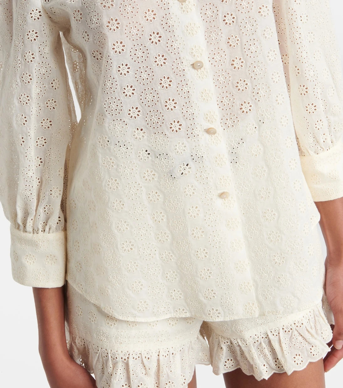 Valentino - Broderie anglaise cotton poplin shirt