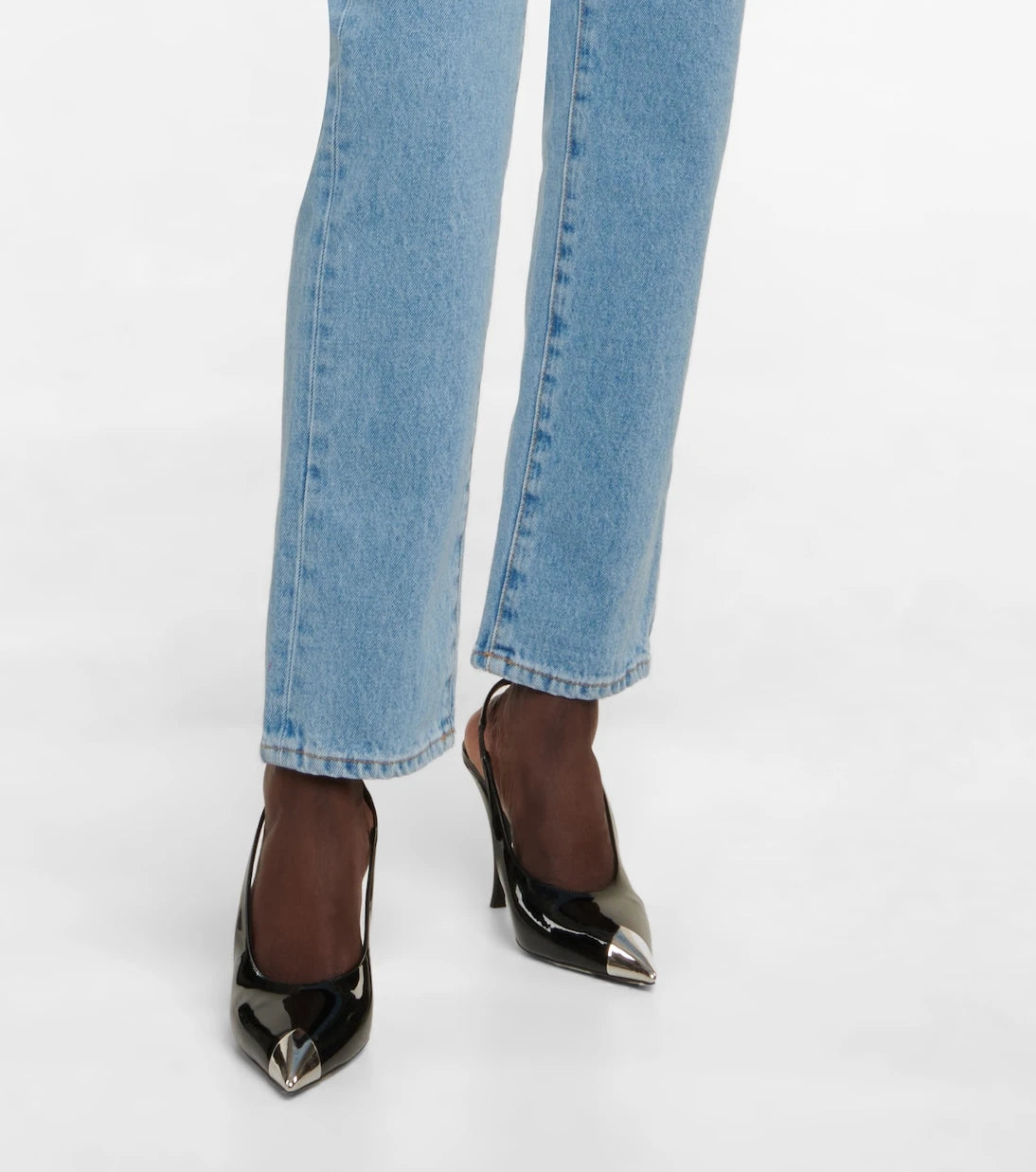 Alessandra Rich - Embellished high-rise straight jeans