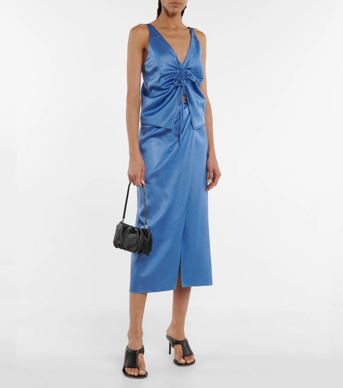 Nanushka - Lea satin wrap midi skirt