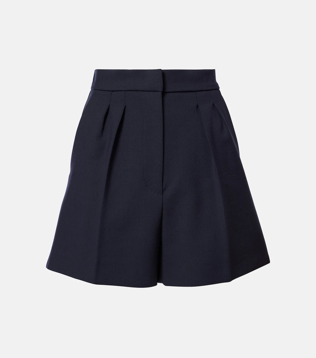 Max Mara - Zic high-rise wool-blend canvas shorts