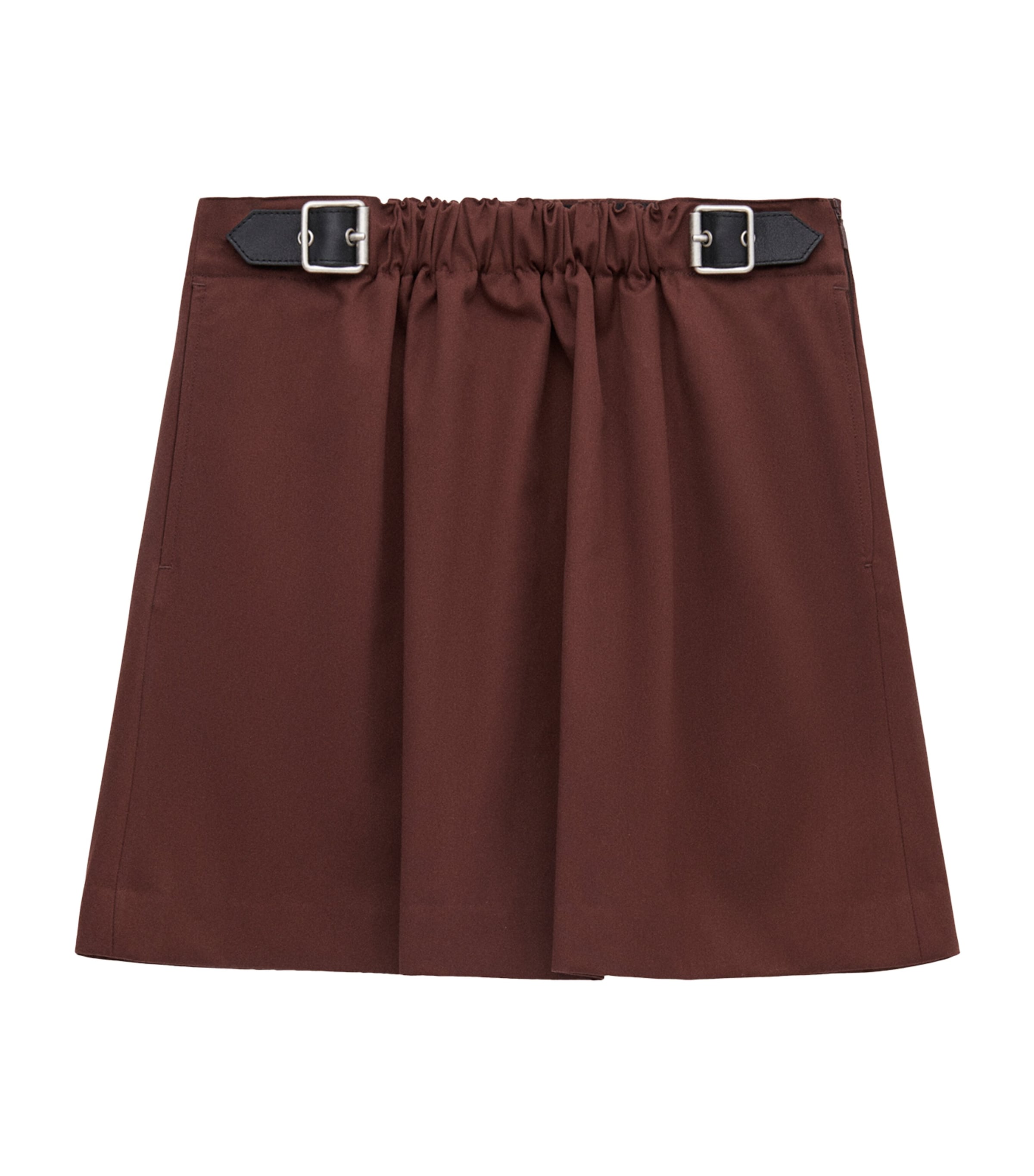 LOEWE Brown Cotton-Silk Buckled Mini Skirt