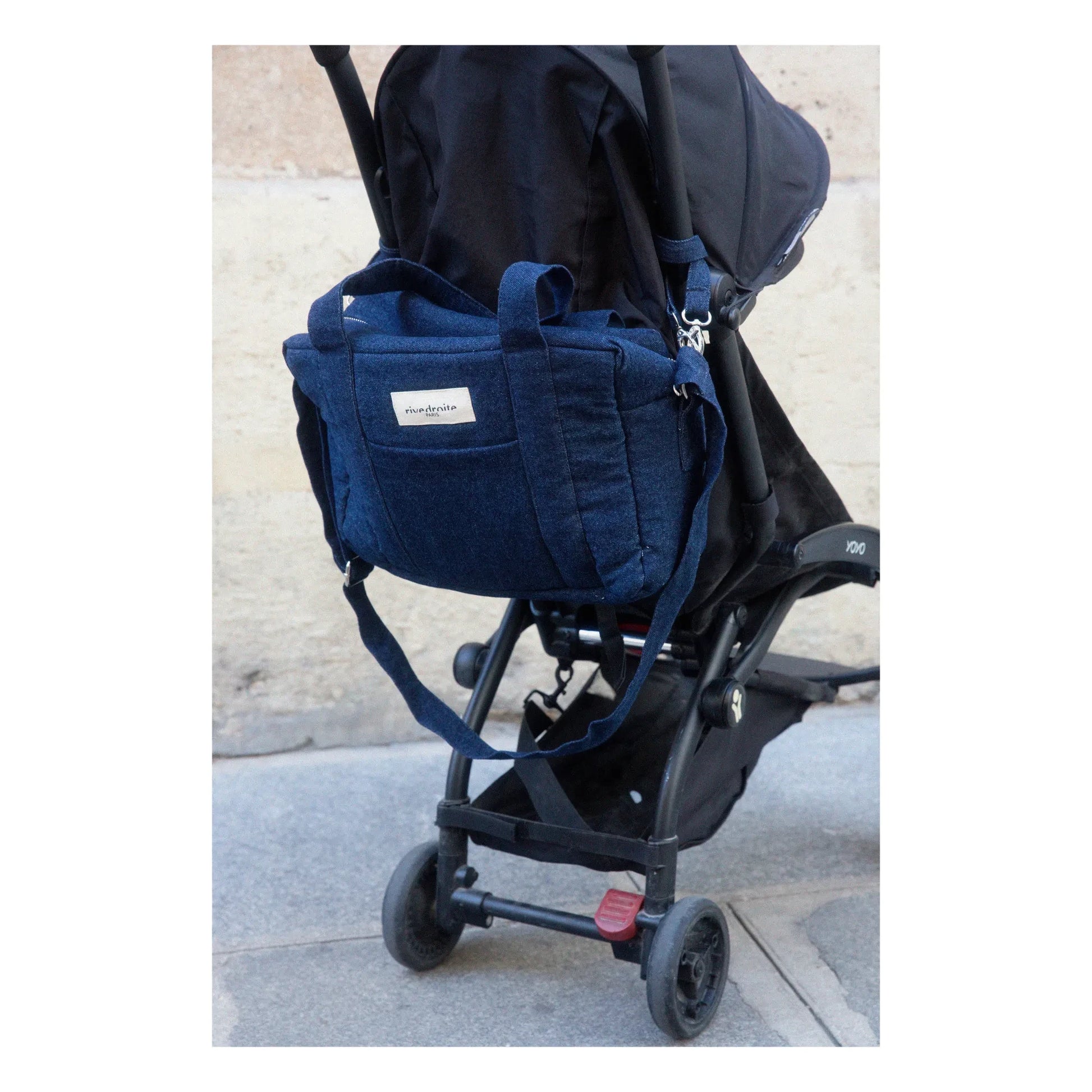 rivedroite - Mini Darcy Upcycled Denim Changing Bag | Denim brut