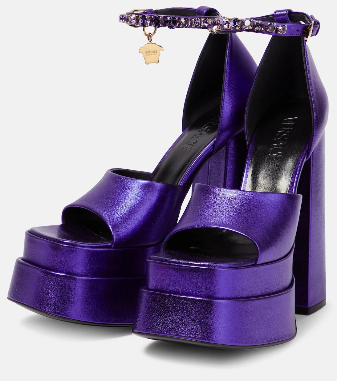 Versace - Medusa Aevitas leather platform sandals