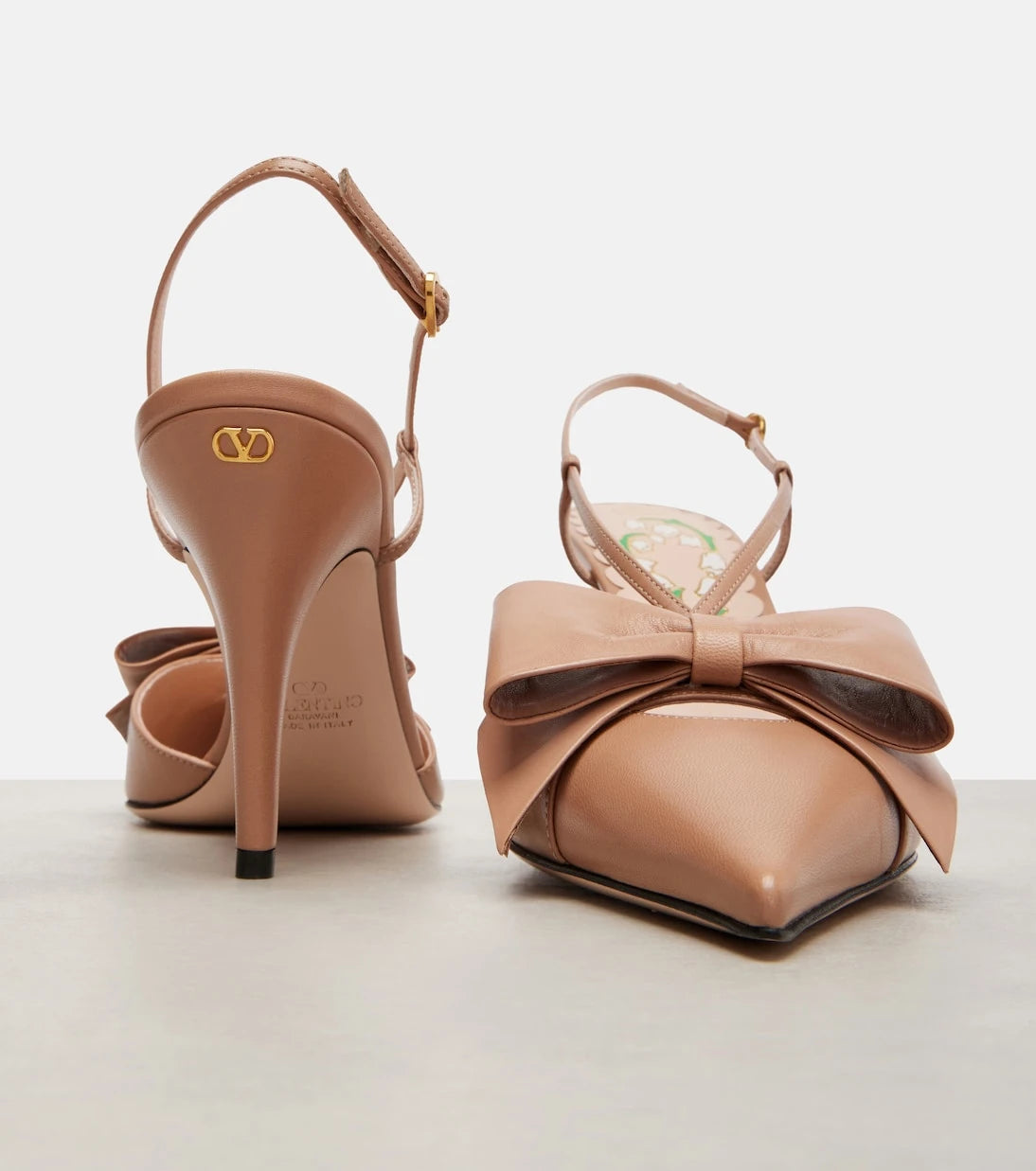 Valentino Garavani - Bowow 85 leather slingback pumps