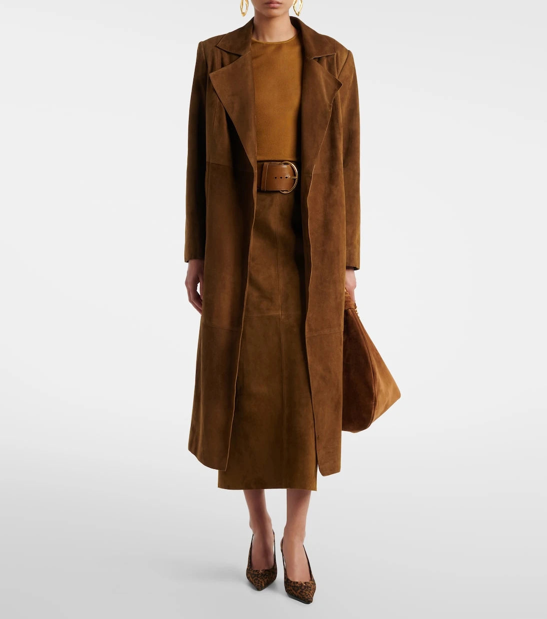 Nour Hammour - Winona belted suede wrap coat