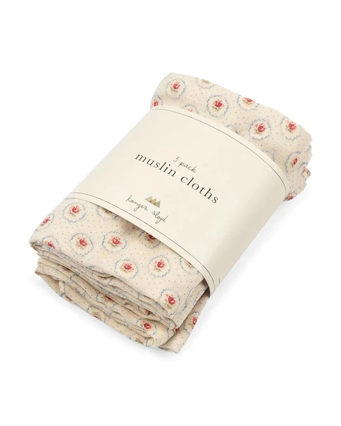 Konges Sløjd MUSLIN CLOTH GOTS Bebek Müslin Bezi (3 parça)