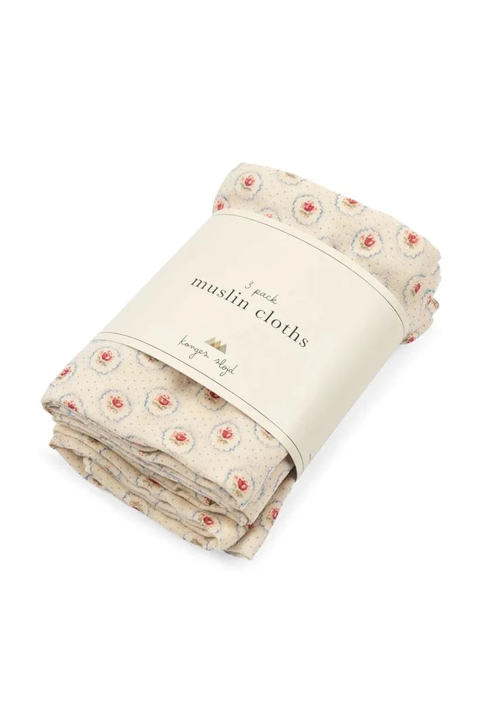 Konges Sløjd MUSLIN CLOTH GOTS Bebek Müslin Bezi (3 parça)