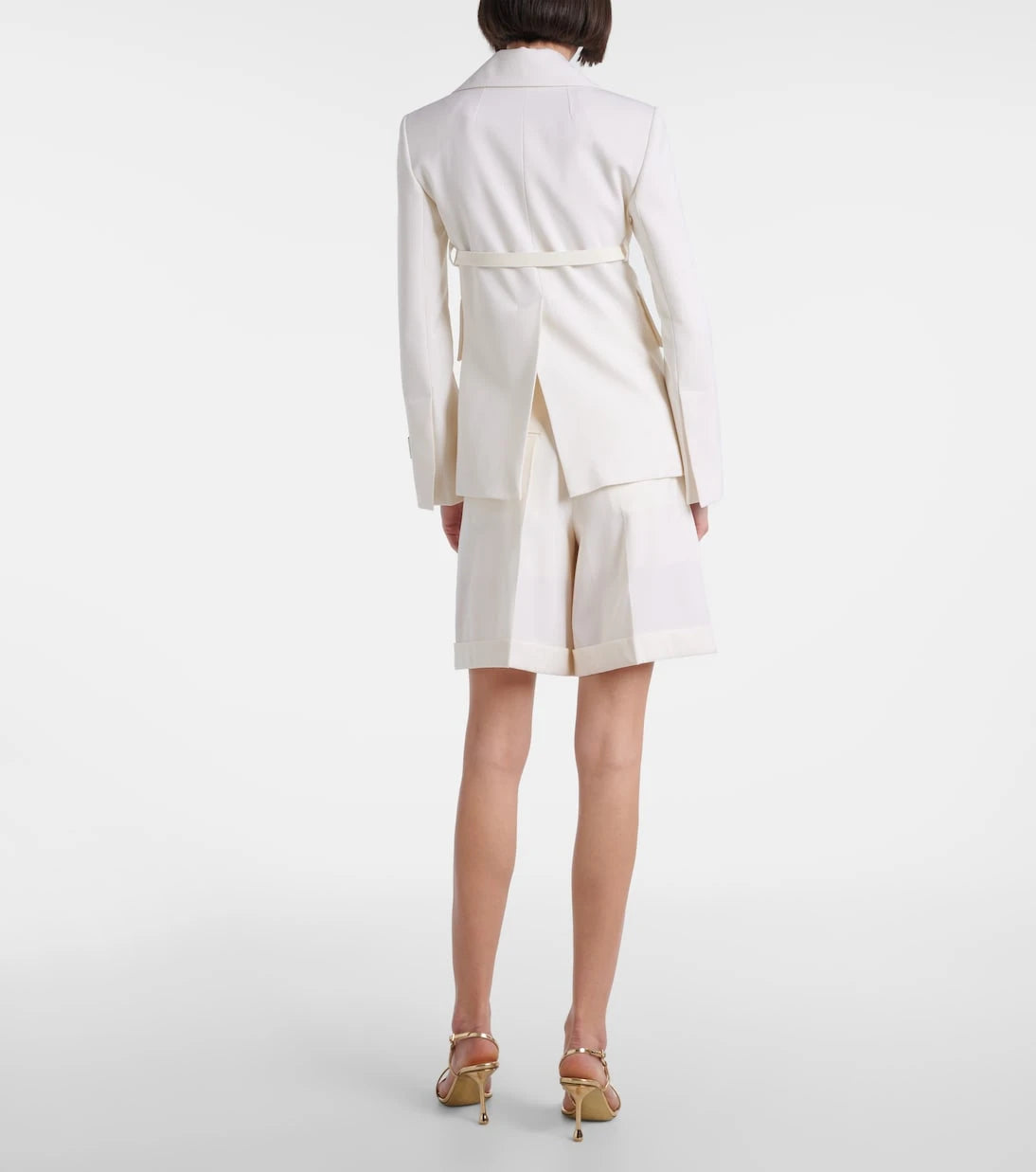 Patou - Double-breasted belted wool-blend blazer