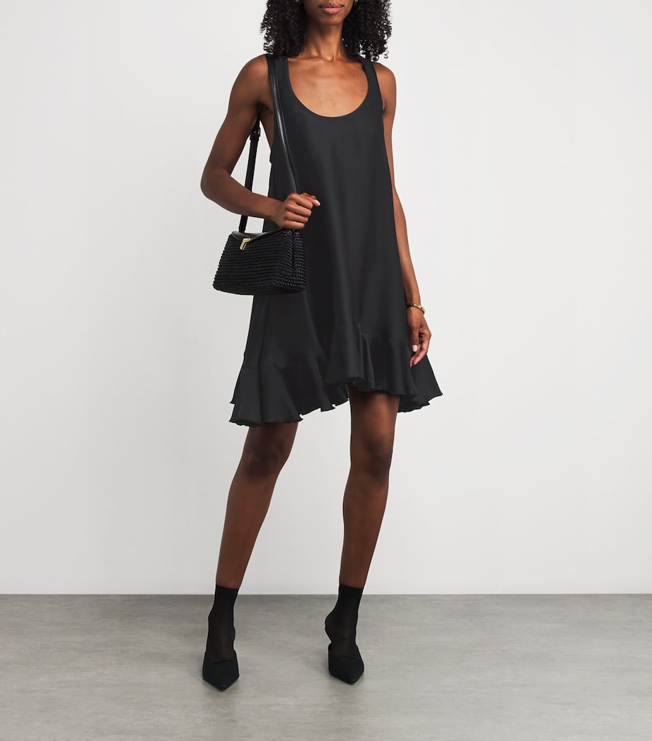 Silk-Blend Lilith Mini Dress BLACK