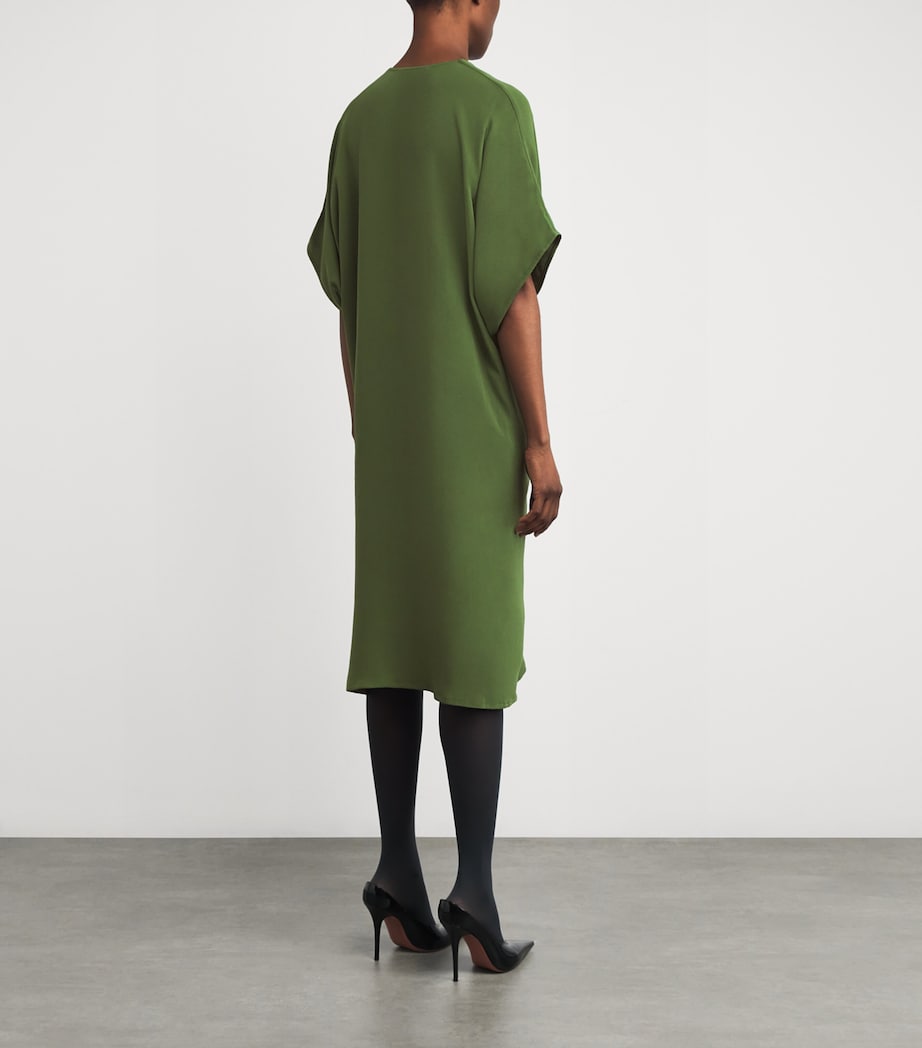 Green Silk Crepe Dress